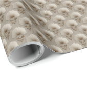 Bloemmotief | Taupe Crest Cadeaupapier (Rol Hoek)