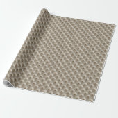 Bloemmotief | Taupe Crest Cadeaupapier (Uitgerold)