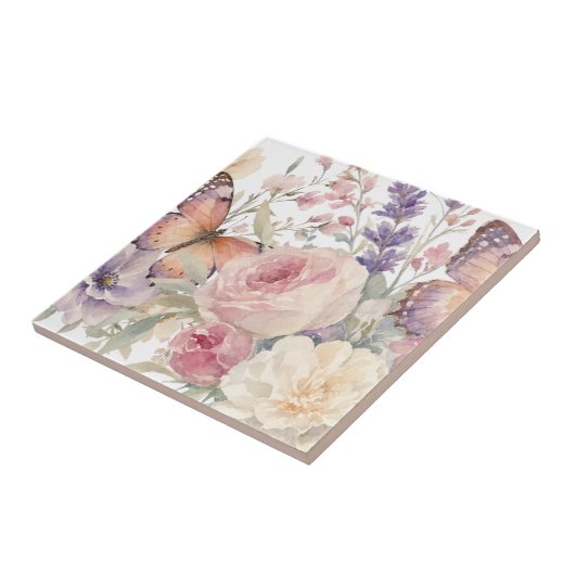 bloemmotief tegeltje (Zijkant)