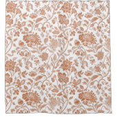 Bloemmotief Terracotta Toile Douchegordijn (Voorkant)