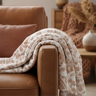 Bloemmotief Terracotta Toile Patronen Fleece Deken