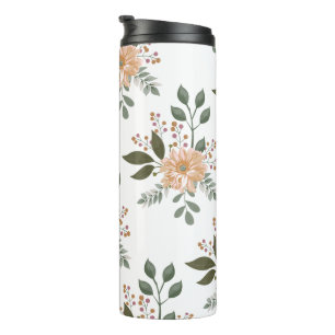 Bloemmotief thermische tumbler thermosbeker
