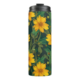 Bloemmotief thermische tumblers thermosbeker