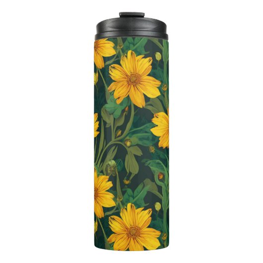 Bloemmotief thermische tumblers thermosbeker (Voorkant)