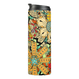 Bloemmotief Thermische Tumblers Thermosbeker