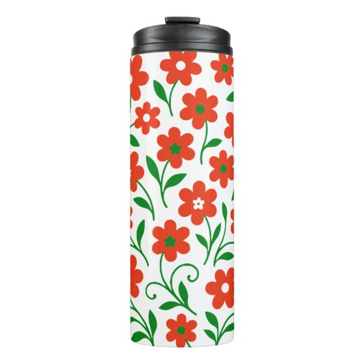 Bloemmotief thermosbeker (Voorkant)