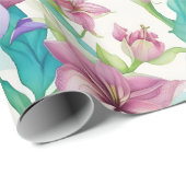 Bloemmotief Tiare Bloemen Cadeaupapier (Rol Hoek)