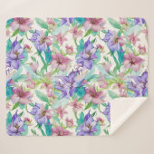 Bloemmotief Tiare Bloemen Sherpa Deken (Voorkant (horizontaal))