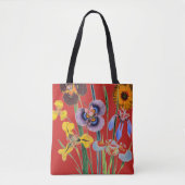  bloemmotief tote bag (Voorkant)