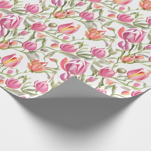 Bloemmotief Tulpenbloemen Cadeaupapier (Hoek)