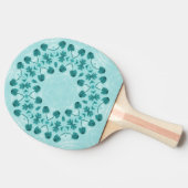 Bloemmotief, Turkoois Tafeltennisbatje (Zijkant)