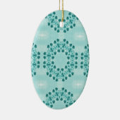 Bloemmotief, turkooisblauw keramisch ornament (Rechts)