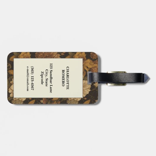 Bloemmotief uit de oude doos (10) bagagelabel (Achterkant horizontaal)