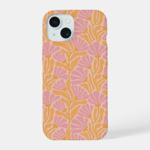 Bloemmotief uit het midden van de eeuw modern iPhone 15 case
