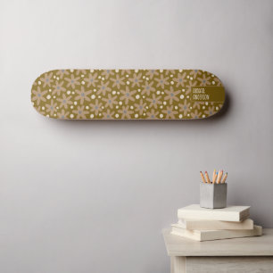Bloemmotief van Abstracte Bruine Madeliefjes Persoonlijk Skateboard