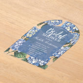 Bloemmotief van blauwe hortensia acryl uitnodigingen (Laagn)
