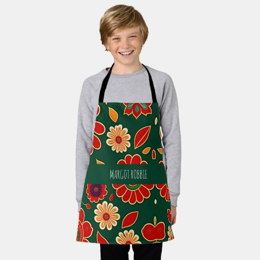  bloemmotief van de bloembiet schort (Gedragen)