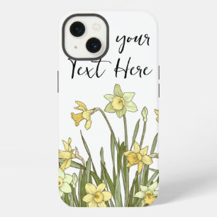 Bloemmotief van gele narcissen op iPhone 13 hoesje