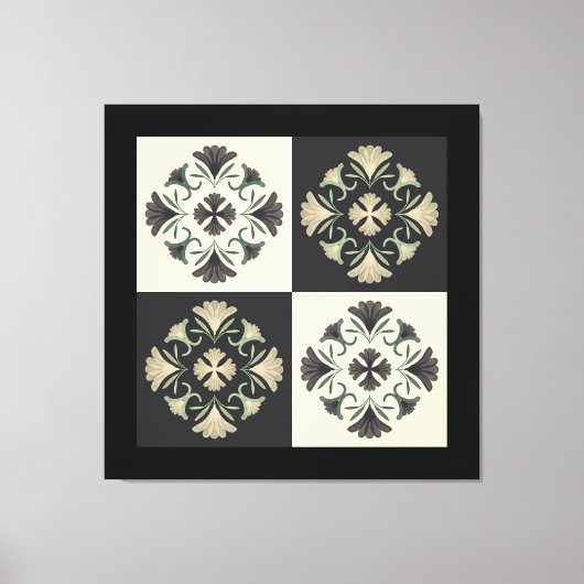 bloemmotief van tegel canvas afdruk (Voorkant)