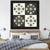 bloemmotief van tegel canvas afdruk (Insitu (Slaapkamer))