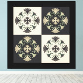 bloemmotief van tegel canvas afdruk (Insitu (Houten vloer))