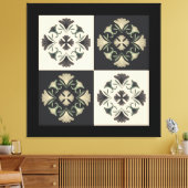 bloemmotief van tegel canvas afdruk (Insitu (Woonkamer))