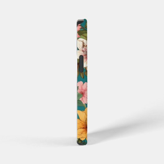  bloemmotief vogels botanisch monogram iPhone hoesje (Rechterkant)