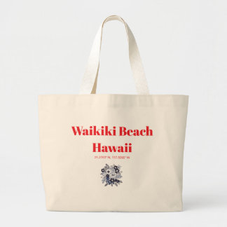 Bloemmotief Waikiki Beach Grote Tote Bag