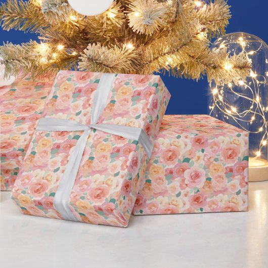 Bloemmotief | Waterverfrozen Cadeaupapier (Feestdagen)