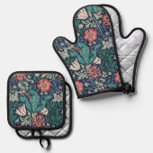 Bloemmotief, William Morris Ovenwant & Pannenlap Set (Voorkant / Achterkant)