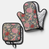 Bloemmotief, William Morris Ovenwant & Pannenlap Set (Voorkant / Achterkant)