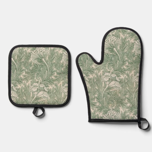 Bloemmotief, William Morris Ovenwant & Pannenlap Set (Voorkant)