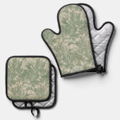 Bloemmotief, William Morris Ovenwant & Pannenlap Set (Voorkant / Achterkant)