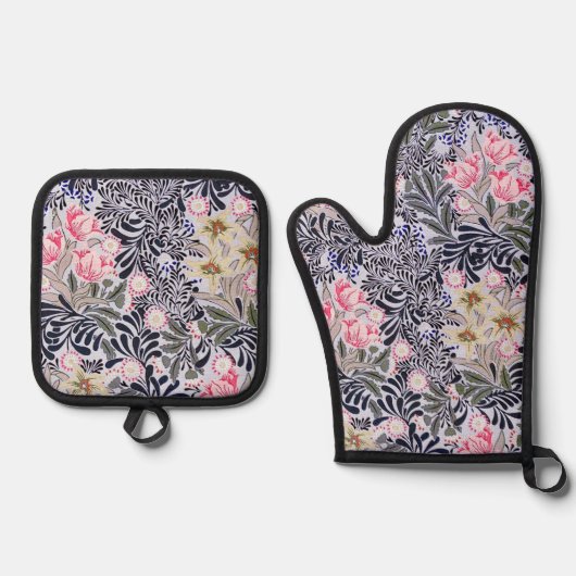 Bloemmotief, William Morris Ovenwant & Pannenlap Set (Voorkant)
