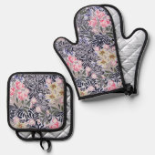 Bloemmotief, William Morris Ovenwant & Pannenlap Set (Voorkant / Achterkant)