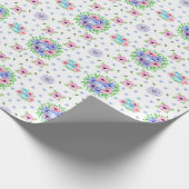 bloemmotief wit cadeaupapier (Hoek)