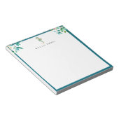 Bloemmotief Zeepaard Logo Blauw Frame Notitieblok (Schuin)