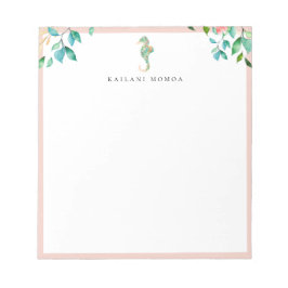 Bloemmotief Zeepaardje Blush Frame Notitieblok