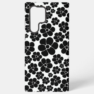 Bloemmotief - Zwart en Wit Samsung Galaxy Hoesje
