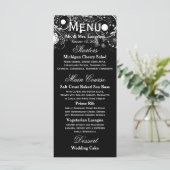 Bloemmotief Zwart/Wit - Ontvangsmenu Menu (Staand voorkant)