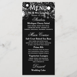 Bloemmotief Zwart/Wit - Ontvangsmenu Menu