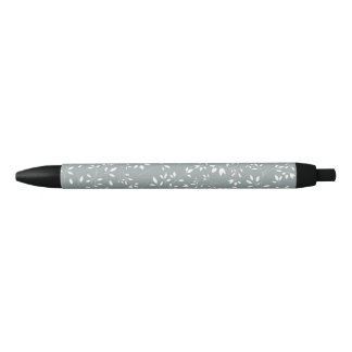Bloemmotief, Zwarte Afwerking, Zwarte Inkt Pen