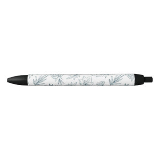 Bloemmotief, Zwarte Afwerking, Zwarte Inktpen Inkt Pen