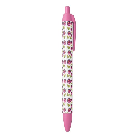Bloemmotief Zwarte Inkt Pen (Achterkant (Verticaal))