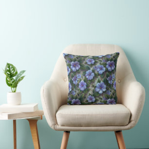 Bloemmotiefkussen met paarse bloemen Thuis Kussen