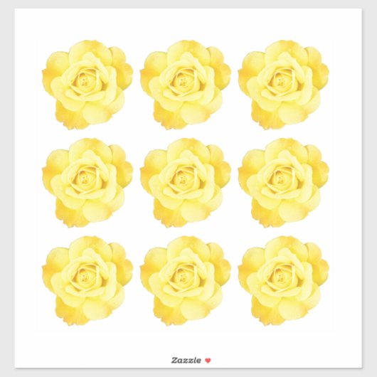 Bloemmotieven Gele Roos Kleurrijk Decoratief Sticker (Vel)