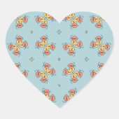 bloemmotieven groepering patroonontwerp hart sticker (Voorkant)