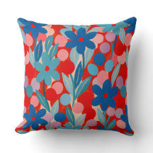 Bloemmotieven in rood patroon