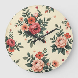  bloemmotieven met klassieke elegantie grote klok