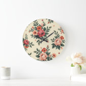  bloemmotieven met klassieke elegantie grote klok (Huis)